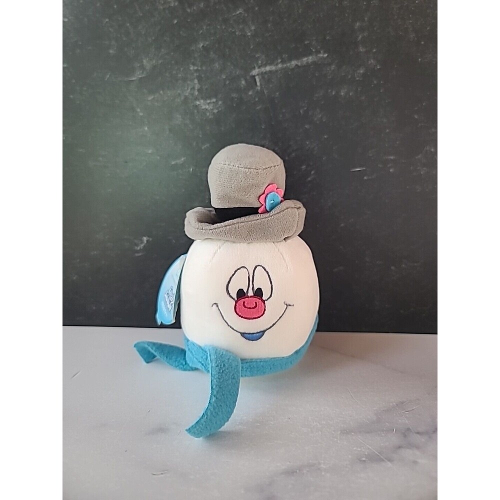 FROSTY THE SNOWMAN 6" Hallmark Fluffballs Hanging Plush Ornament Round NEW